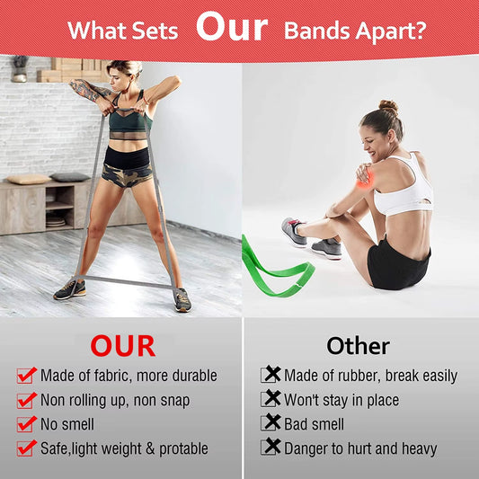 105Lb Long Resistance Loop Band Set Unisex Fitness Yoga Elastic Bands Hip Circle Thigh Squat Band Workout Gym Equipment for Home