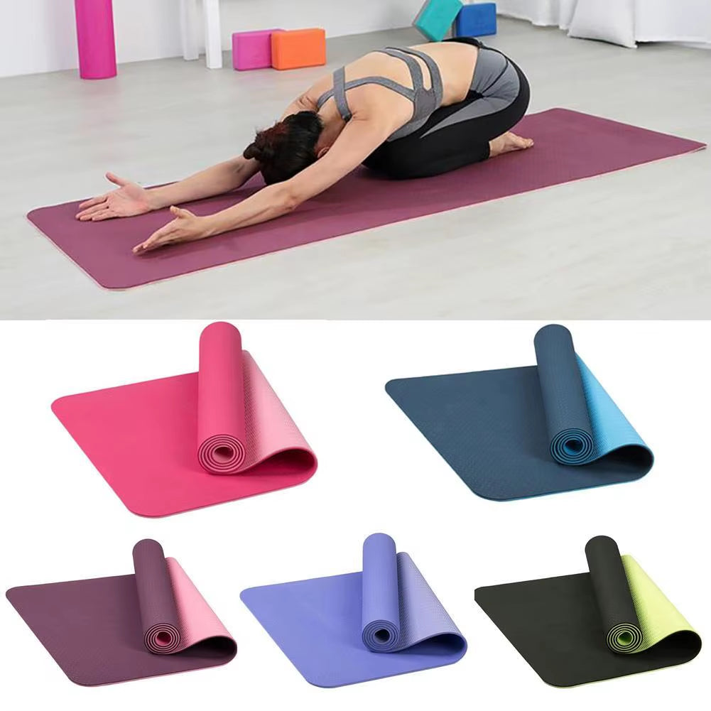 183*61Cm Yoga Mat with Tie Strap Non Slip Comfort Foam Yoga Matt Sports Fitness Mat Carpet Exercise Pilates Gymnastics Yoga Mat