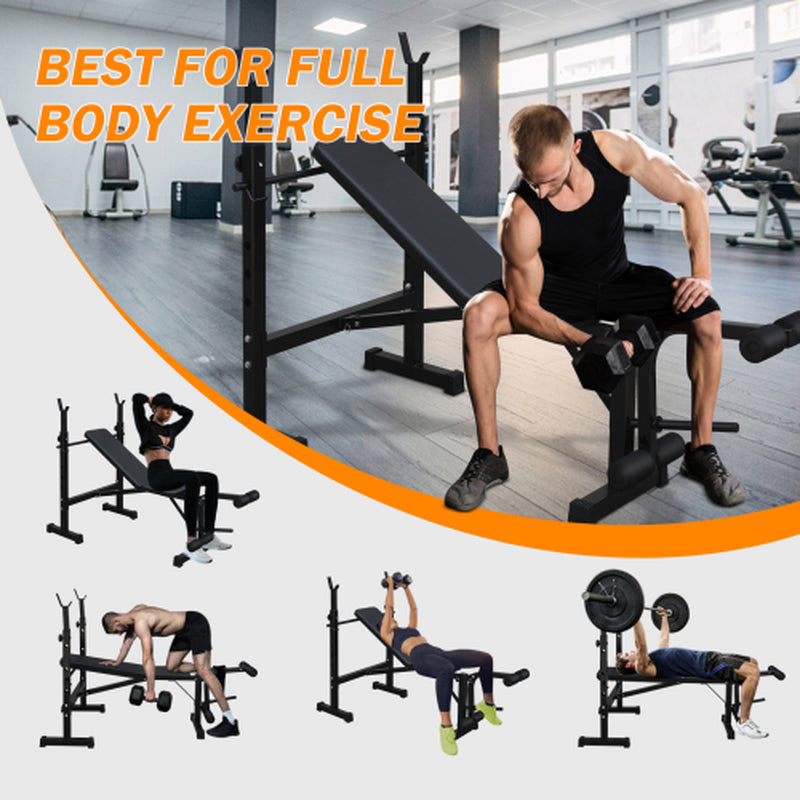 Weightlifting Bench, Bench Press Set with Squat and Bench