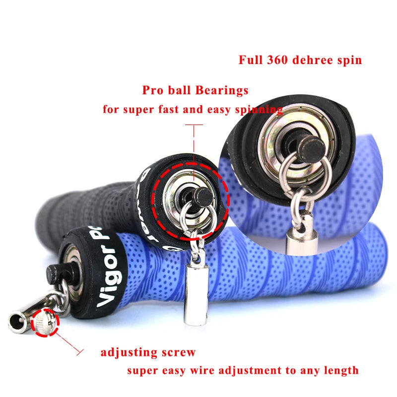 Adjustable Jump Rope for Fitness, Skipping Rope for Workout Training, Rapid Speed, Steel Wire, Exercise at Home, Sport Equipment